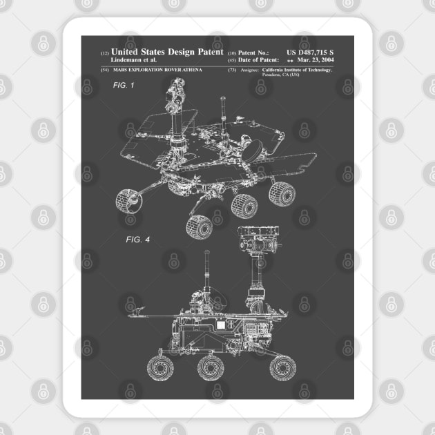 Mars Exploration Rover Patent White Sticker by Luve